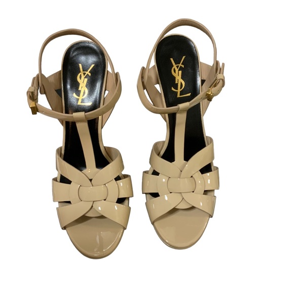 YSL Tribute Lower Heels in Nude Patent sz 38 NWT - Picture 8 of 12